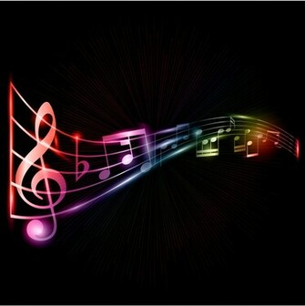 Cool Musical Notes Background Neon Music