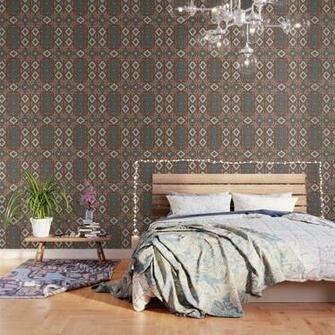 Gray Brown Taupe Beige Tan Black Hip Orient Bali Art Wallpaper By