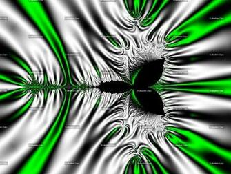 Green Fractals Silver Wallpaper Desktop