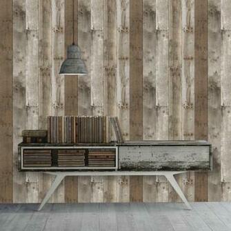 Wall Decor Wallpaper Repurposed Wood Weathered Removable