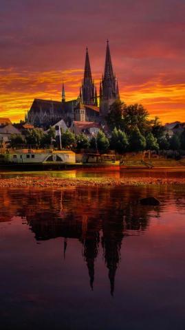 Wallpaper Regensburg Germany Sunset