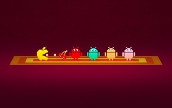Pac Man Apple And Android Logos Wallpaper