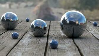 Balls Wood Reflection Depth 3d Bokeh Wallpaper