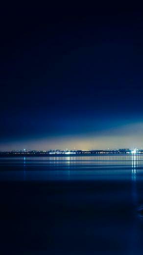 Lake City Night Dark Nature Awesome iPhone Wallpaper