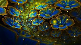 HD Fractal Flowers Widescreen Desktop Wallpaper