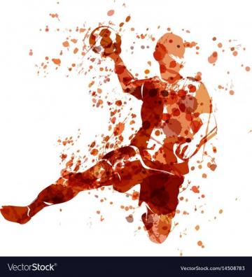 Watercolor Sketch Of A Handball Player Vector Image On Vectorstock