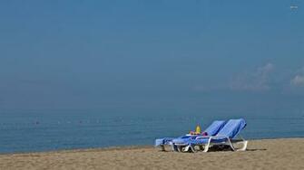 Chairs On A Beach In Antalya Wallpaper