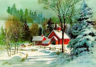 Winter Village Wallpaper