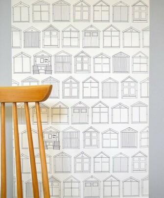 Beach Hut Wallpaper From Notonthehighstreet