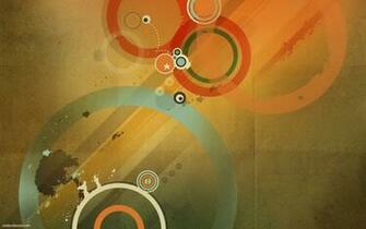 Orange Green Retro Desktop Wallpaper HD