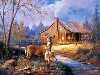 Deer Painting Wallpaper