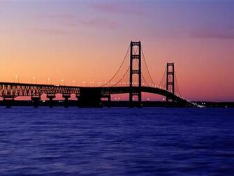 Pure Michigan The Mackinac Bridge At Sunset