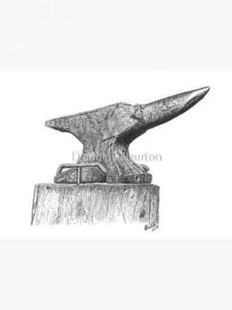 Blacksmith Anvil Transparent Background Greeting Card By