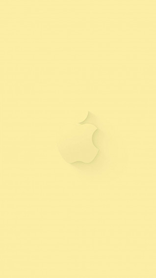 Yellow Apple Logo Aesthetic iPhone Wallpaper