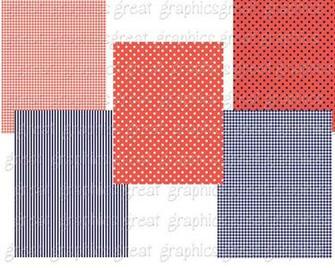 Printable Navy And Coral Digital Background