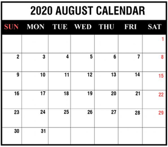 August Calendar Printable Pdf Word Excel Monthly Template