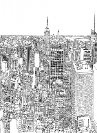 Drawing New York Skyline Wallpaper