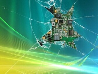 Smashed Computer Screen Wallpaper