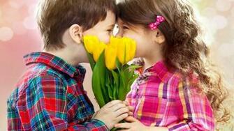 Cute Kids Girl And Boy Kissing HD Wallpaper Stylish