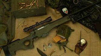 HD Wallpaper Gray And Black Sniping Rifle Optics Awp Bipod