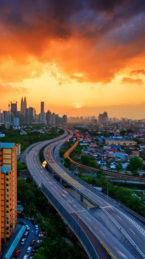 Sunset City Android Wallpaper HD