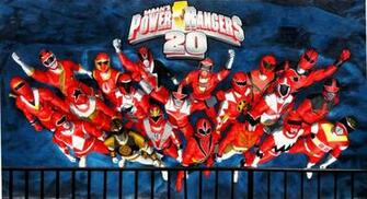 Power Rangers All Red Wallpaper Mural By Scottasl