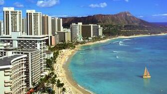 Wallpaper Waikiki Beach Honolulu Hawaii Usa Ocean