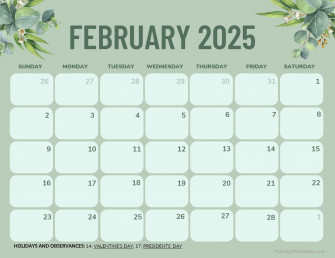 February Calendar Pretty Wallpaper