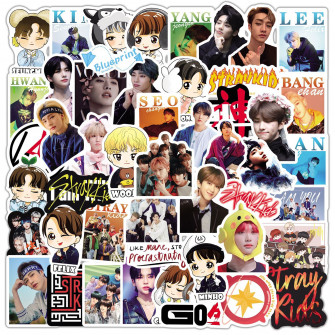 50pcs Set Kpop Stray Kids Character Stickers Go Live Photo Album