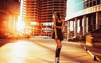 City Beautiful Ballerina Girl Sunset Dance Wallpaper Girls
