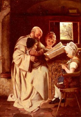Reading The Bible German Art Wallpaper Image