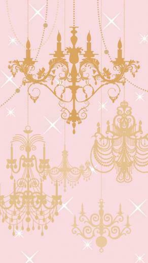 Chandelier Wallpaper French Vintage Pink