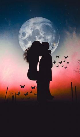 Love Ad Kisses iPhone Wallpaper Romantic