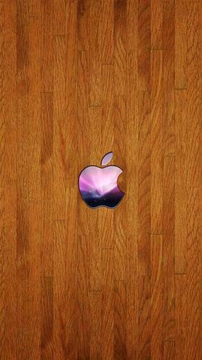 For Your iPhone HD Apple Wood Wallpaper