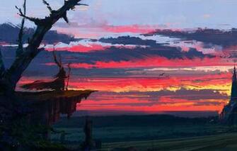 Wallpaper Fantasy Twilight Sky Landscape Sunset Clouds