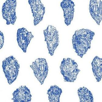 Oysters Wallpaper Black And White On Red Smooth Paper