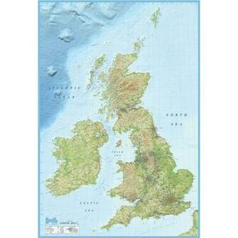 British Isles Map Feature Wall Wallpaper Mural 158cm X 232cm