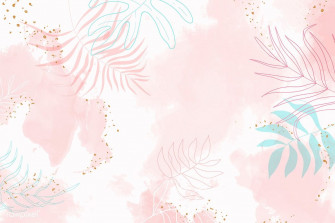 Pink Leafy Watercolor Background Vector Premium Image By