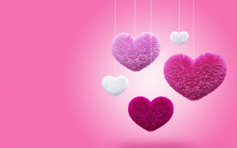 Pink Heart Background Wallpaper