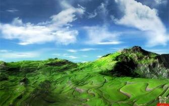 Amazing 3d Green Mountain Wallpaper E Entertainment