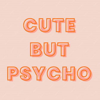 Cute Psycho Typography Pastel Peach Background Vector Wallpaper
