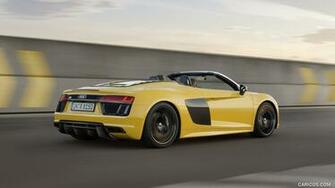 Audi R8 V10 Spyder Color Vegas Yellow Rear HD