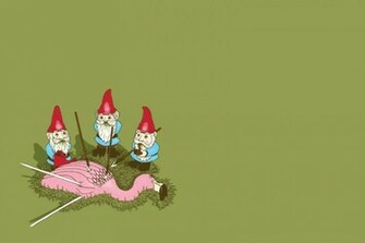 Lawn Pipes Spears Gnomes Wallpaper Gnome