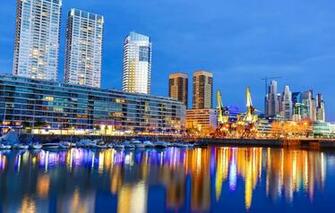 Wallpaper Night Lights Pier Argentina Buenos Aires