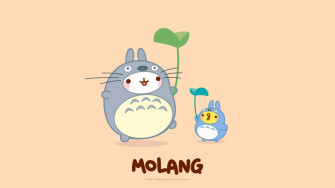 Molang Totoro Desktop Wallpaper Kawaii Hoshi