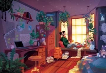 Study Girl Takes A Break By Chasingartwork