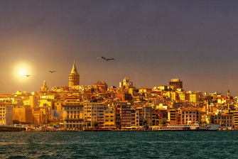 Golden Istanbul Skyline Wallpaper