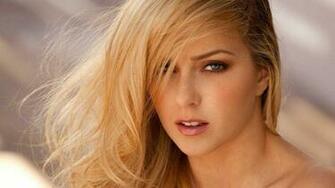 Abigaile Johnson Blue Eyes Blonde Women HD Wallpaper Desktop