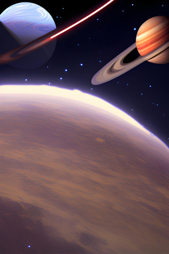 Outer Space With Planets And Stars Wallpaper Ai
