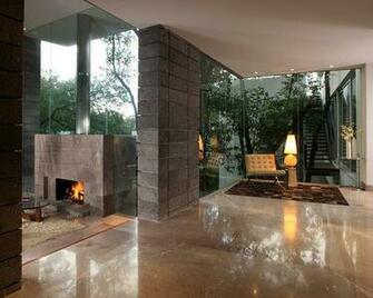 Outside Fireplace Hallway Design Photos